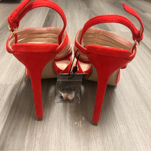 NWT Zara Multicolored Strappy Open Toe Heels - Picture 8 of 9